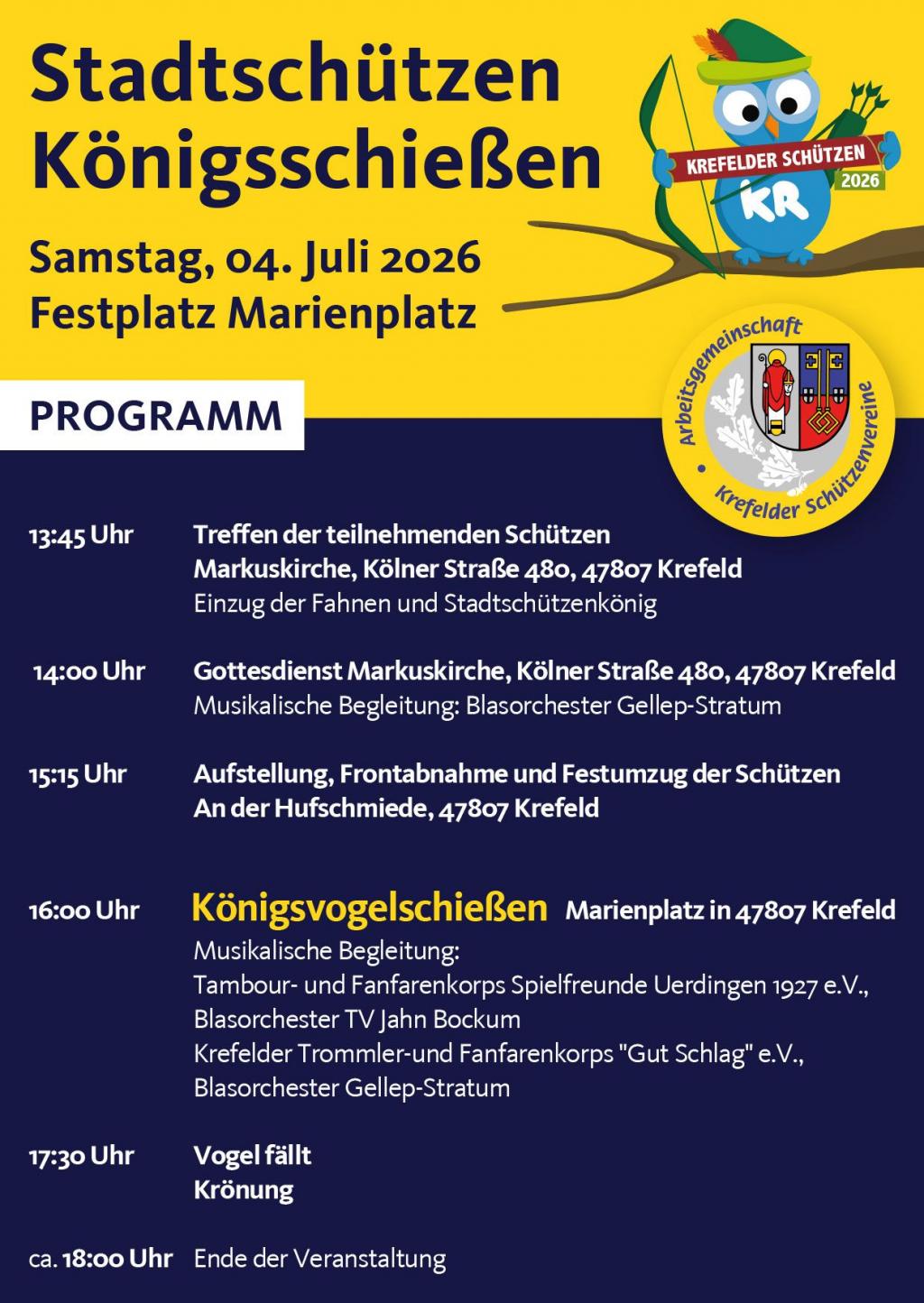 Stadtschützen Königsschiessen 2026